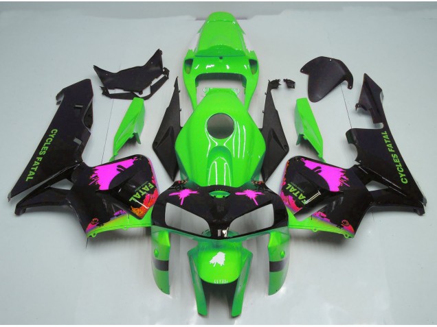 2005-2006 Éclaboussures Roses Sur Vert CBR600RR Carénage 2005-2006 Éclaboussures Roses Sur Vert CBR600RR Carénage