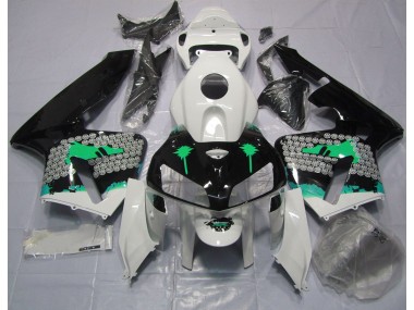 2005-2006 Éclaboussures Turquoise Sur Noir Brillant CBR600RR Carénage