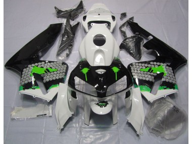 2005-2006 Éclaboussures Vertes Sur Noir Brillant CBR600RR Carénage