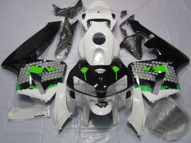 2005-2006 Éclaboussures Vertes Sur Noir Brillant CBR600RR Carénage