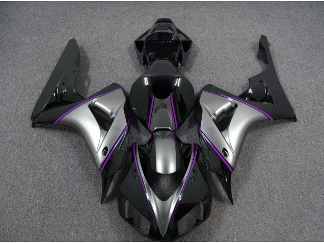 2006-2007 Argent Avec Rayures Violettes Foncées CBR1000RR Carénage 2006-2007 Argent Avec Rayures Violettes Foncées CBR1000RR Carénage