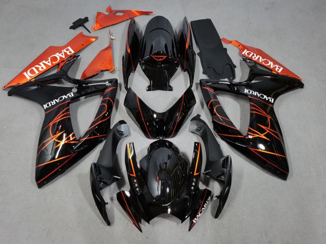 2006-2007 Bacardi Noir & Orange GSXR 600-750 Carénage 2006-2007 Bacardi Noir & Orange GSXR 600-750 Carénage