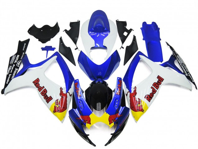 2006-2007 Blanc & Bleu Rouge Taureau Personnalisé GSXR 600-750 Carénage 2006-2007 Blanc & Bleu Rouge Taureau Personnalisé GSXR 600-750 Carénage