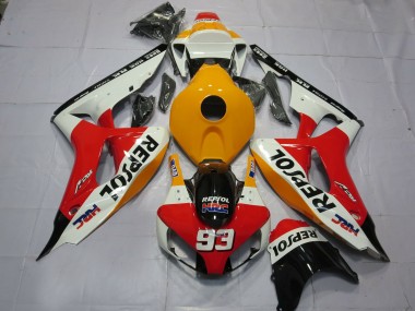 2006-2007 Blanc Orange Clair Repsol CBR1000RR Carénage