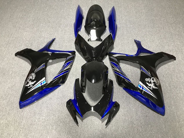 2006-2007 Bleu Brillant & Noir Personnalisé GSXR 600-750 Carénage 2006-2007 Bleu Brillant & Noir Personnalisé GSXR 600-750 Carénage