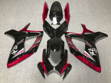 2006-2007 Design Rouge Brillant & Noir GSXR 600-750 Carénage