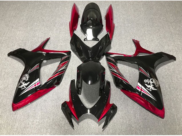 2006-2007 Design Rouge Brillant & Noir GSXR 600-750 Carénage 2006-2007 Design Rouge Brillant & Noir GSXR 600-750 Carénage