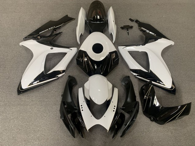 2006-2007 Noir Mat & Blanc Brillant GSXR 600-750 Carénage 2006-2007 Noir Mat & Blanc Brillant GSXR 600-750 Carénage