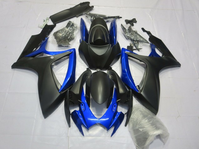 2006-2007 Noir Mat Bleu Brillant GSXR 600-750 Carénage 2006-2007 Noir Mat Bleu Brillant GSXR 600-750 Carénage