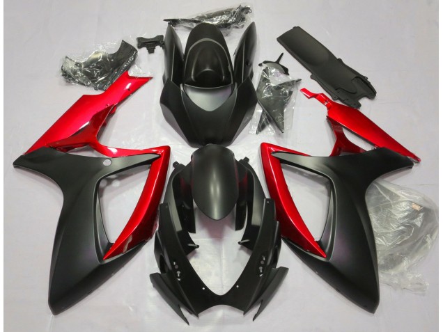 2006-2007 Noir Mat & Rouge GSXR 600-750 Carénage 2006-2007 Noir Mat & Rouge GSXR 600-750 Carénage