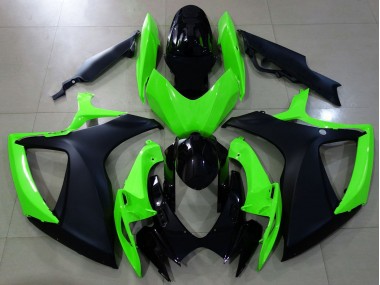2006-2007 Noir Mat & Vert GSXR 600-750 Carénage