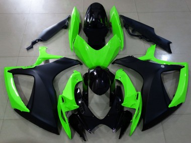 2006-2007 Noir Mat & Vert GSXR 600-750 Carénage