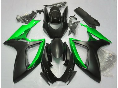 2006-2007 Noir Mat & Vert GSXR 600-750 Carénage