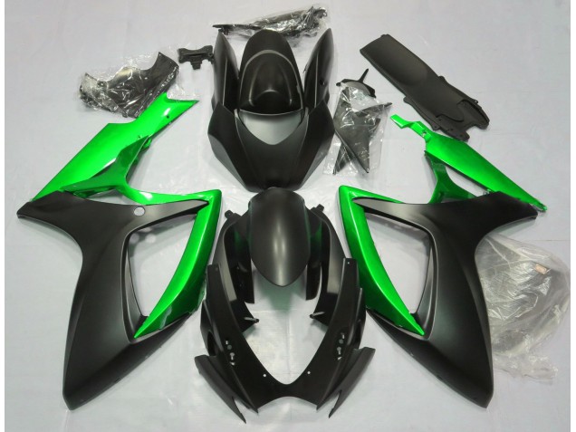 2006-2007 Noir Mat & Vert GSXR 600-750 Carénage 2006-2007 Noir Mat & Vert GSXR 600-750 Carénage