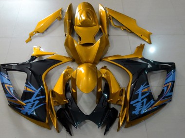 2006-2007 Or Brillant & Noir GSXR 600-750 Carénage
