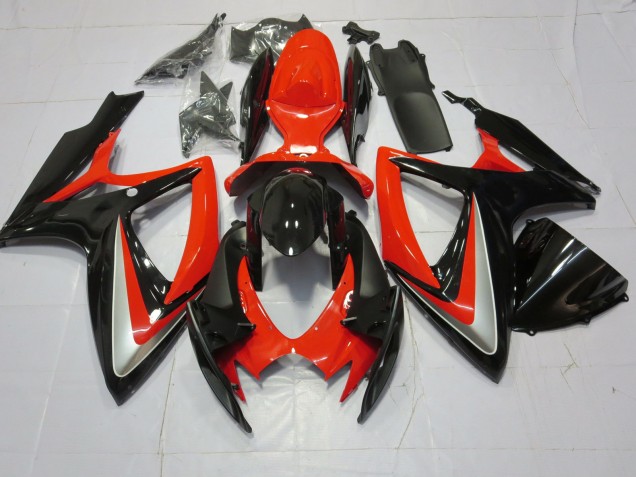 2006-2007 Orange Argent & Noir GSXR 600-750 Carénage 2006-2007 Orange Argent & Noir GSXR 600-750 Carénage