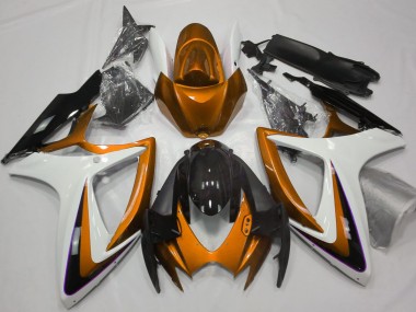 2006-2007 Orange & Blanc Débadgé GSXR 600-750 Carénage