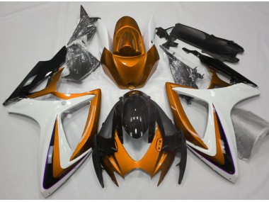 2006-2007 Orange & Blanc Débadgé GSXR 600-750 Carénage