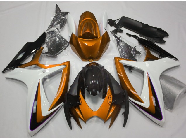 2006-2007 Orange & Blanc Débadgé GSXR 600-750 Carénage 2006-2007 Orange & Blanc Débadgé GSXR 600-750 Carénage