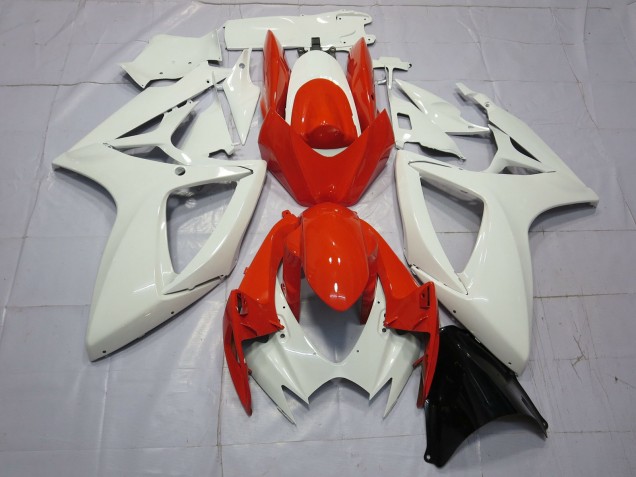 2006-2007 Orange & Blanc GSXR 600-750 Carénage 2006-2007 Orange & Blanc GSXR 600-750 Carénage