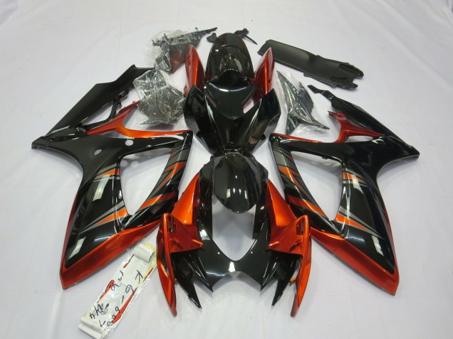 2006-2007 Orange & Noir GSXR 600-750 Carénage 2006-2007 Orange & Noir GSXR 600-750 Carénage