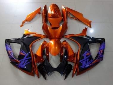 2006-2007 Orange Vif & Noir Brillant GSXR 600-750 Carénage