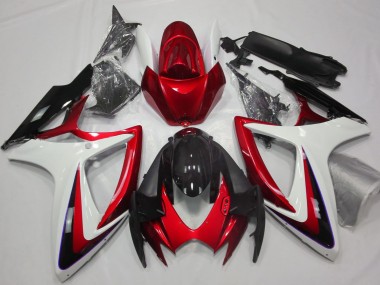 2006-2007 Rouge & Blanc Débadgé GSXR 600-750 Carénage
