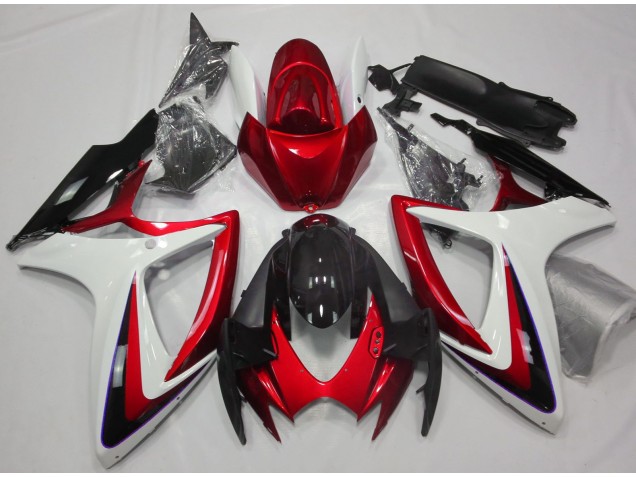 2006-2007 Rouge & Blanc Débadgé GSXR 600-750 Carénage 2006-2007 Rouge & Blanc Débadgé GSXR 600-750 Carénage