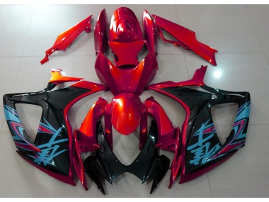 2006-2007 Rouge Brillant & Noir GSXR 600-750 Carénage