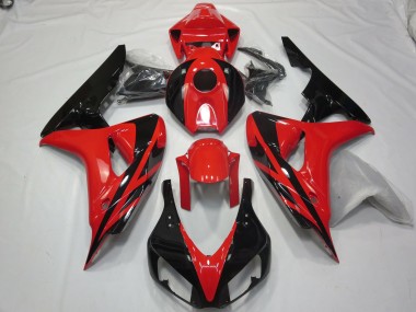 2006-2007 Rouge Noir OEM Style Sans Décalcomanies CBR1000RR Carénage