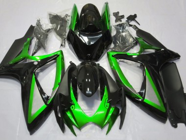 2006-2007 Vert Brillant & Noir GSXR 600-750 Carénage