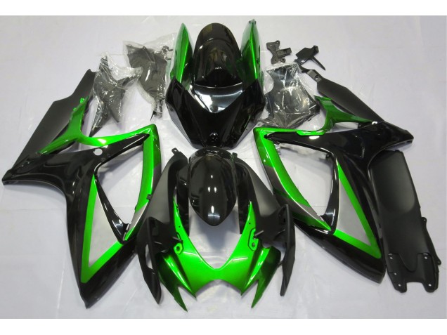 2006-2007 Vert Brillant & Noir GSXR 600-750 Carénage 2006-2007 Vert Brillant & Noir GSXR 600-750 Carénage