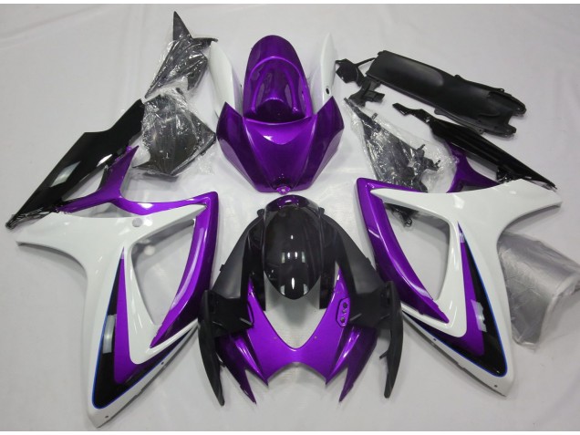 2006-2007 Violet & Blanc Débadgé GSXR 600-750 Carénage 2006-2007 Violet & Blanc Débadgé GSXR 600-750 Carénage