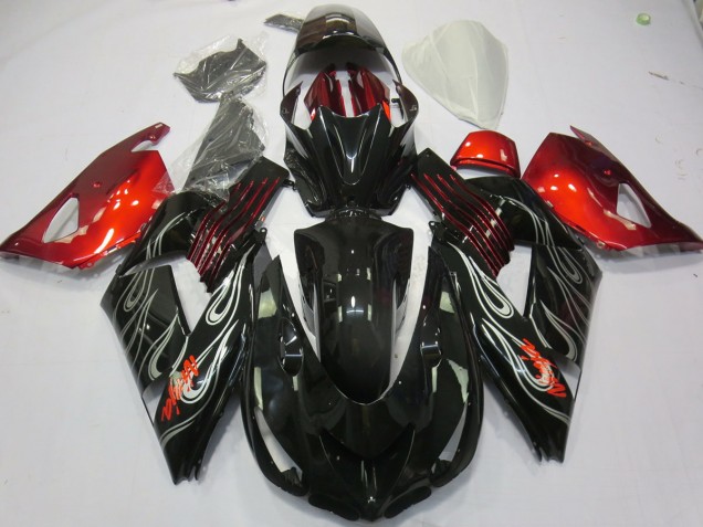 2006-2011 Noir Flamme Rouge ZX14R Carénage 2006-2011 Noir Flamme Rouge ZX14R Carénage