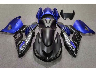2006-2011 Noir Mat & Bleu ZX14R Carénage