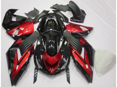 2006-2011 Rouge Brillant & Noir Uni ZX14R Carénage
