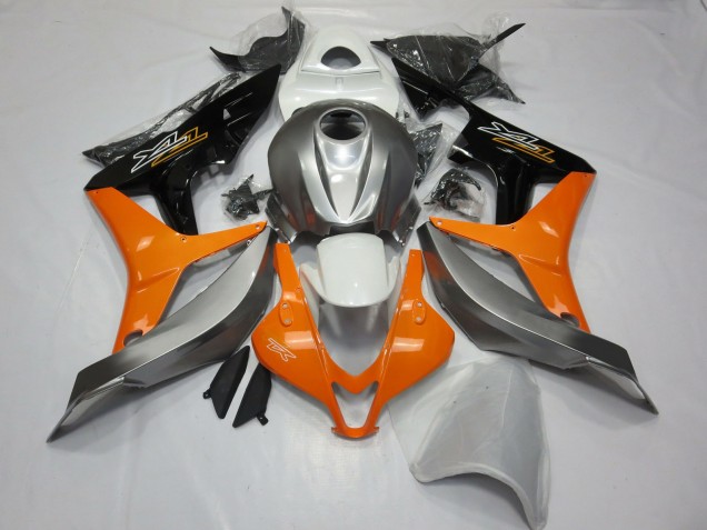 2007-2008 Argent Blanc & Orange CBR600RR Carénage 2007-2008 Argent Blanc & Orange CBR600RR Carénage