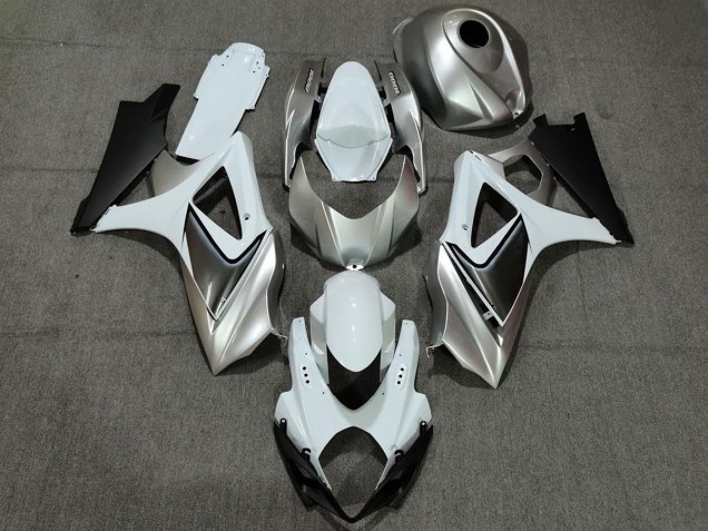 2007-2008 Argent Blanc Personnalisé Avec Noir GSXR 1000 Carénage 2007-2008 Argent Blanc Personnalisé Avec Noir GSXR 1000 Carénage