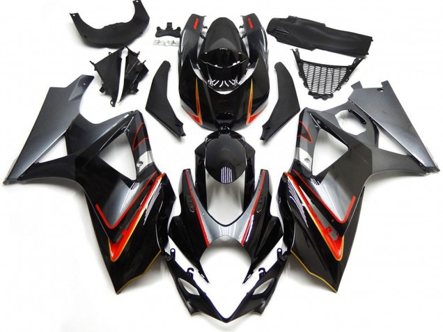 2007-2008 Argent & Noir Avec Rouge GSXR 1000 Carénage 2007-2008 Argent & Noir Avec Rouge GSXR 1000 Carénage