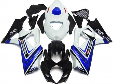 2007-2008 Bleu Brillant Avec Style Blanc & Noir OEM GSXR 1000 Carénage