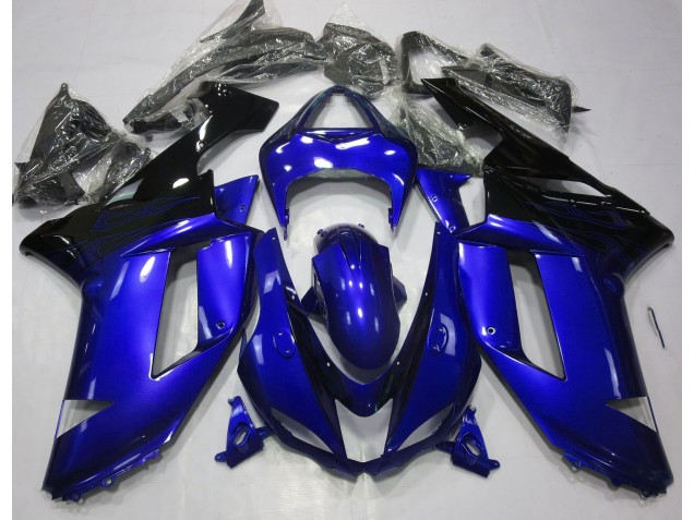 2007-2008 Bleu Brillant & Noir ZX6R Carénage 2007-2008 Bleu Brillant & Noir ZX6R Carénage