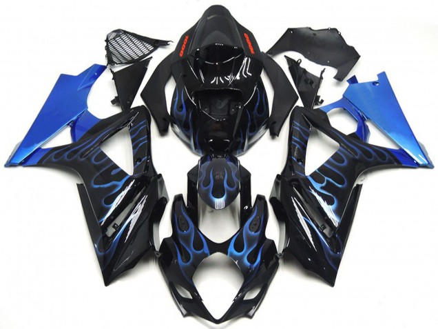 2007-2008 Bleu & Noir Personnalisés Flamme GSXR 1000 Carénage 2007-2008 Bleu & Noir Personnalisés Flamme GSXR 1000 Carénage