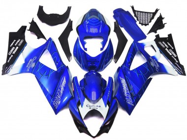 2007-2008 Bleu Vibrant Avec Blanc Corona GSXR 1000 Carénage