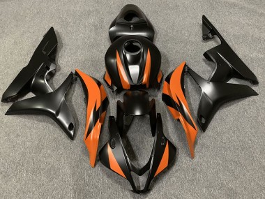 2007-2008 Design Noir Mat & Orange CBR600RR Carénage