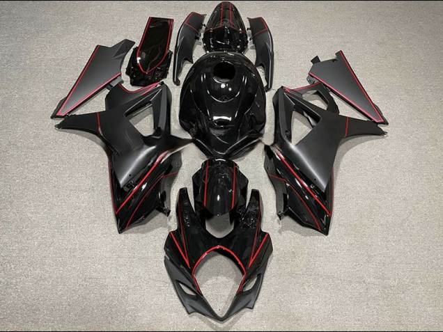 2007-2008 Garniture Noire & Rouge Mate & Brillante GSXR 1000 Carénage 2007-2008 Garniture Noire & Rouge Mate & Brillante GSXR 1000 Carénage