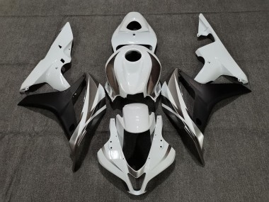 2007-2008 Graphite Blanc & Noir CBR600RR Carénage