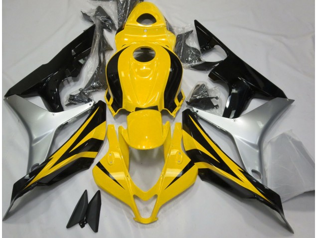2007-2008 Jaune Brillant Argent & Noir CBR600RR Carénage 2007-2008 Jaune Brillant Argent & Noir CBR600RR Carénage