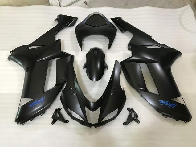 2007-2008 Logo Noir Mat & Bleu ZX6R Carénage 2007-2008 Logo Noir Mat & Bleu ZX6R Carénage