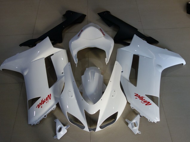 2007-2008 Logos Blanc Brillant & Rouge ZX6R Carénage 2007-2008 Logos Blanc Brillant & Rouge ZX6R Carénage