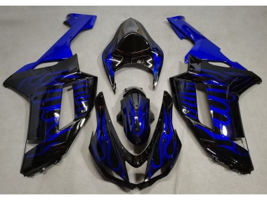 2007-2008 Noir Brillant & Bleu Flamme ZX6R Carénage